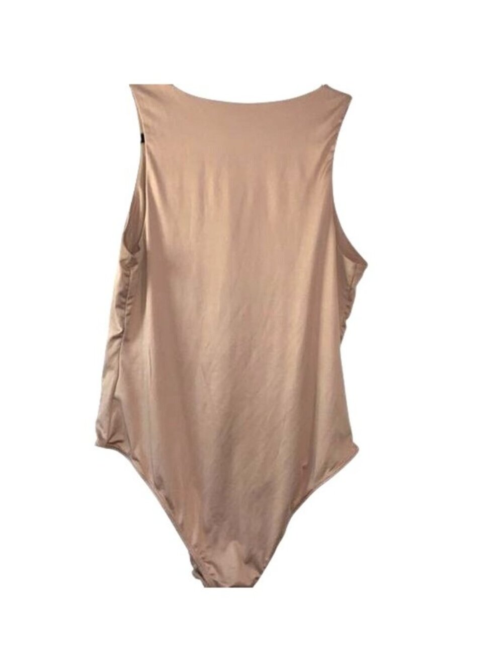 And Now This Womens Tan Sleeveless Bodysuit L Polyester/Spandex Blend Snap Closu - Picture 9 of 11
